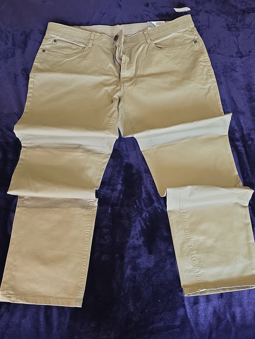Men’s Slim Straight Chinos in Light Khaki 36x32 Unaltered